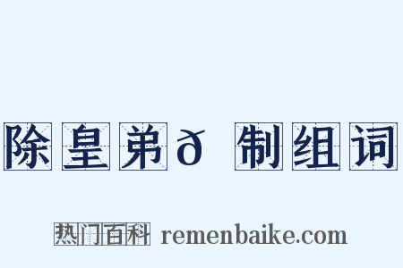 除皇弟𫖳制组词是什么意思的图片